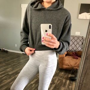 Dark grey hoodie crop